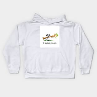 Kammie the dog fetched a stick Kids Hoodie